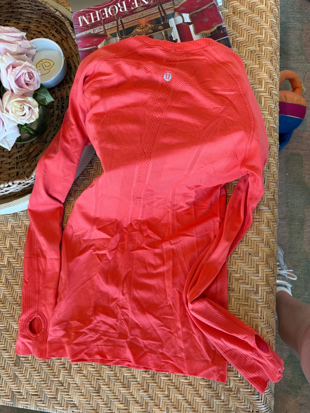 lululemon athletica Long-Sleeve Performance Tee in Coral - Picture 2 of 5
